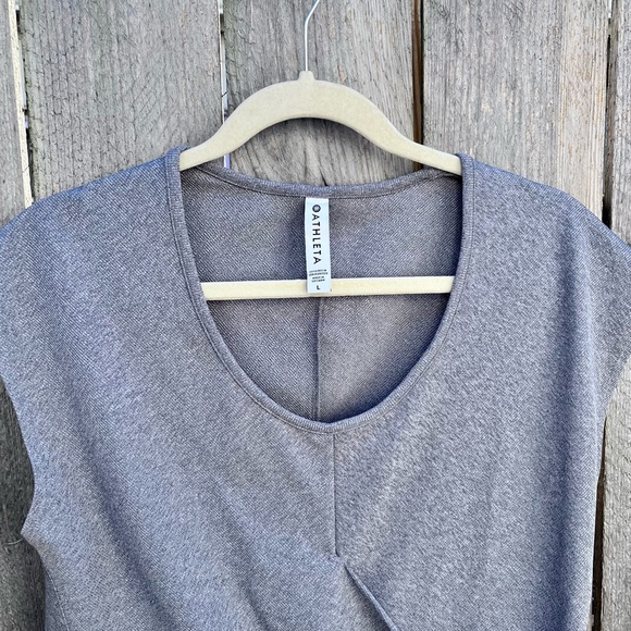 *Athleta | Bayview Ribbed Cropped Faux Wrap Top Workout Tank in Heather Grey L - Picture 4 of 9